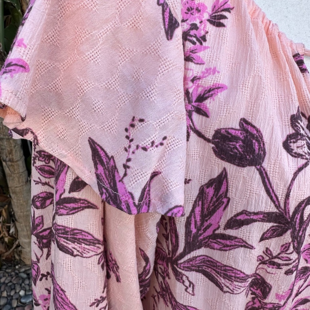 Free People Sunbaked Swing Floral Midi Dress, EUC size small runs oversized. - Picture 5 of 12